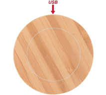 Round wireless bamboo charger